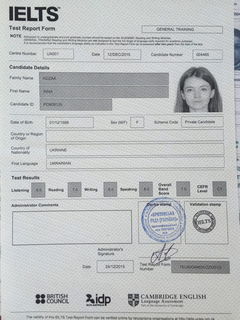 IELTS - Inna Kozak