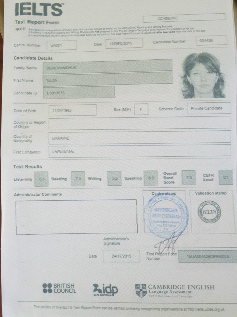 IELTS - Yuliia